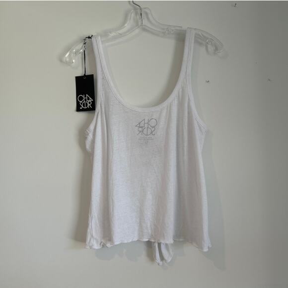 NWT Chaser Rosebud Tank Top – Rose Graphic w/ Front Tie – White, Women’s Medium - Picture 9 of 10